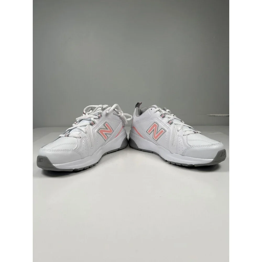 New Balance Women's Pink/White Leather 608v5 ABZORB Lace Up Sneakers - 8.5